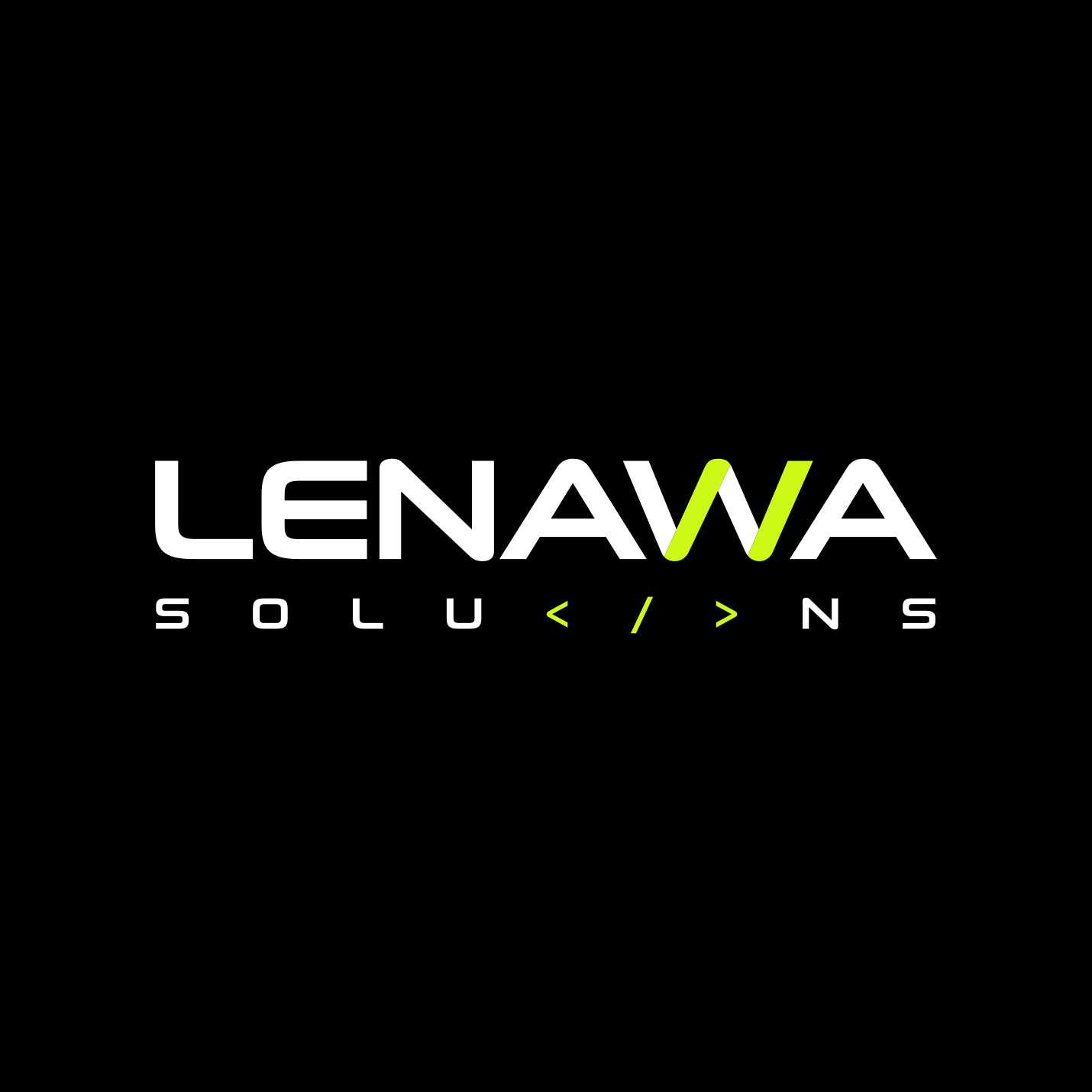 Logo with black background and colored W